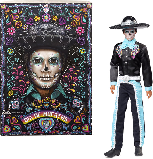 Barbie Signature Día De Muertos 2024 Collectible Ken Doll in Black Suit with Hat