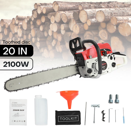 Balieda Newest 58CC Gas Chainsaw 20 Inch Gas Chain Saw Gas-powered Handheld Chainsaw Rust Resistant Wood Chainsaw