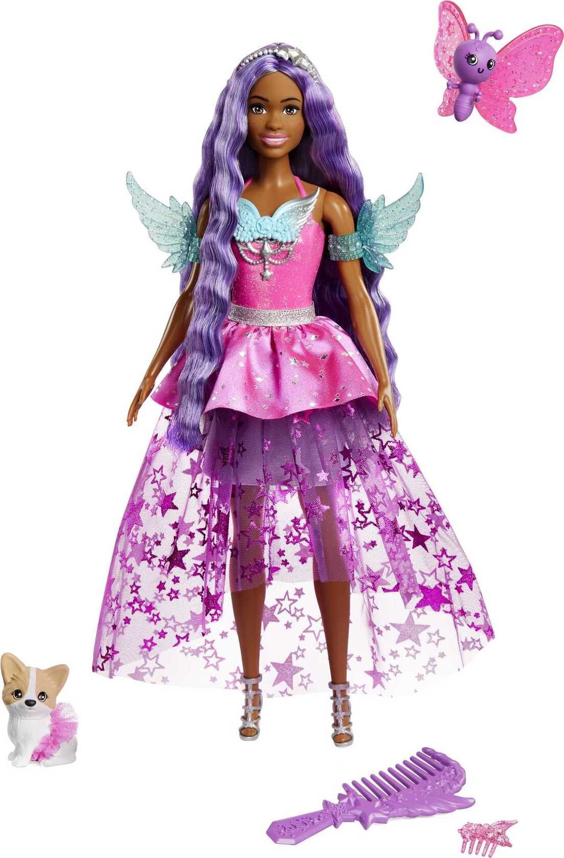 Barbie Doll with Two Fairytale Pets, 11.7 in Barbie “Brooklyn” from Barbie a Touch of Magic