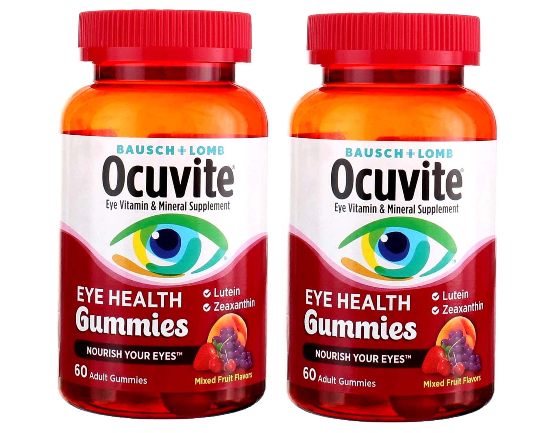 Bausch And Lomb Ocuvite Adult Eye Health Gummies, Mixed Fruit Flavors, 60 Ea, 2 Pack