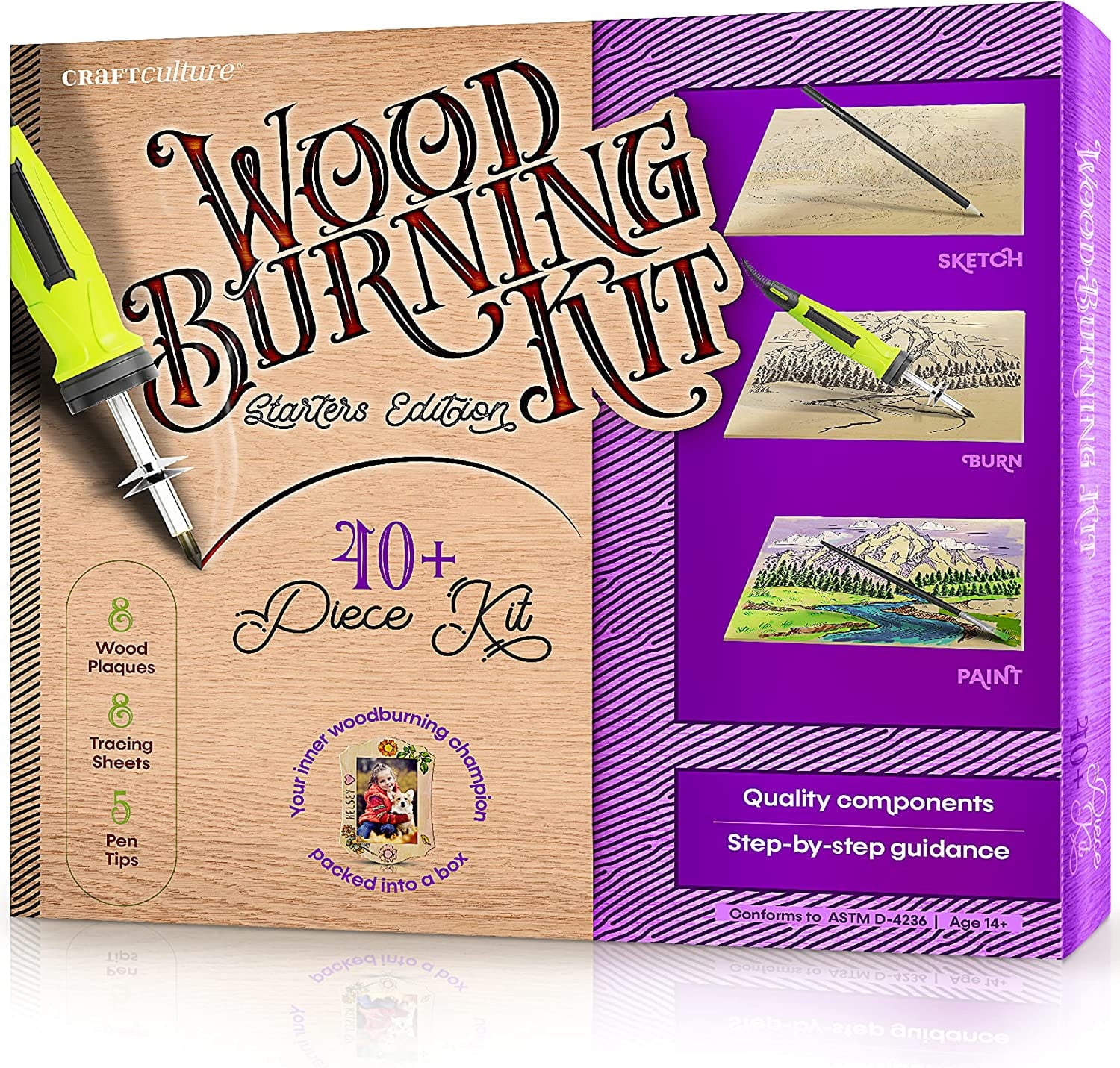 Beginners Wood Burning Kit for Kids and Teenage Boys & Girls - Cool Gifts for Boy or Girl Craft Projects. Best Gift Idea for Older Children. Teen Woodburning DIY Hobby Kits. Art Crafts Activities Toys