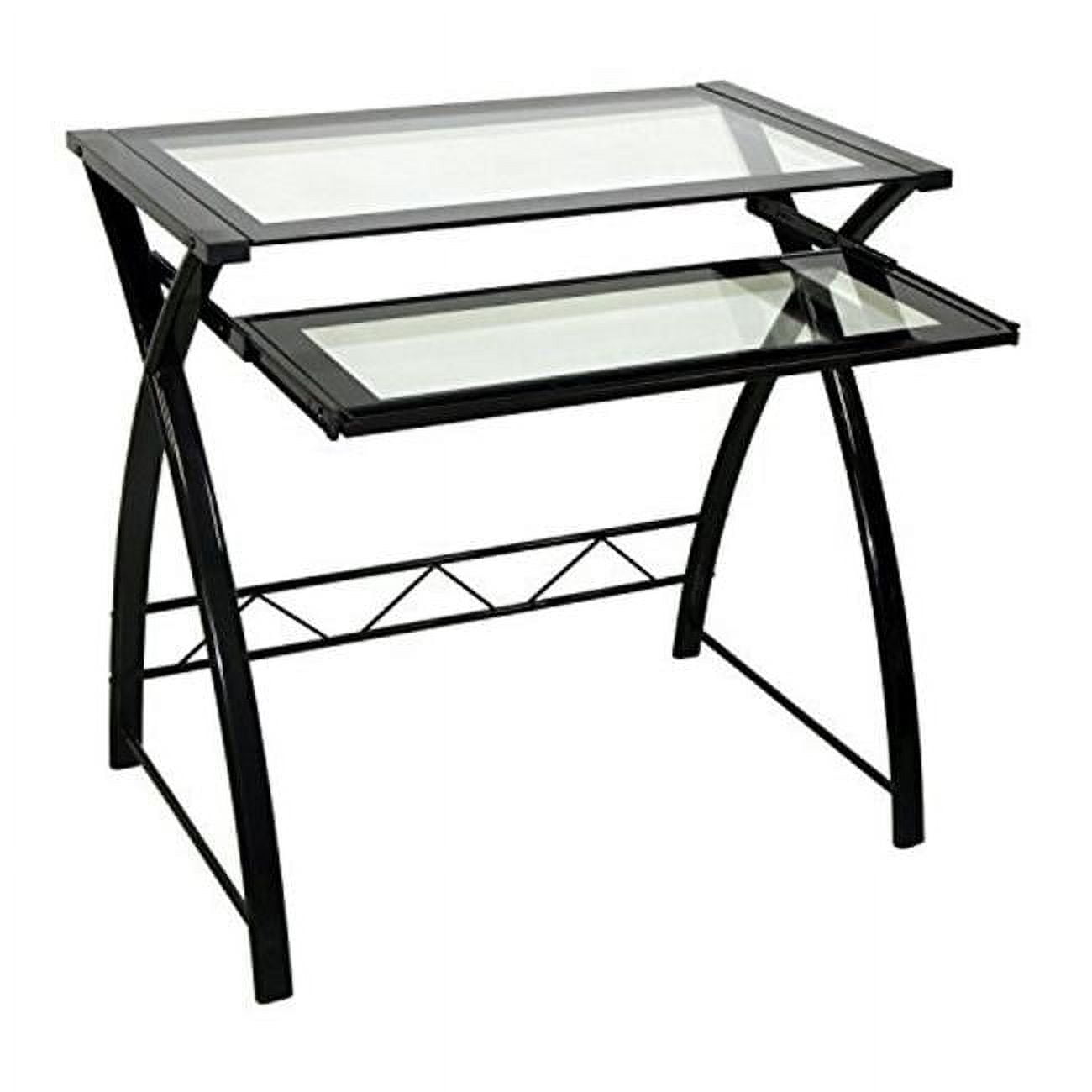 Bell'O CD8855 High Gloss Computer Desk 30.25 inch H- Black Finish