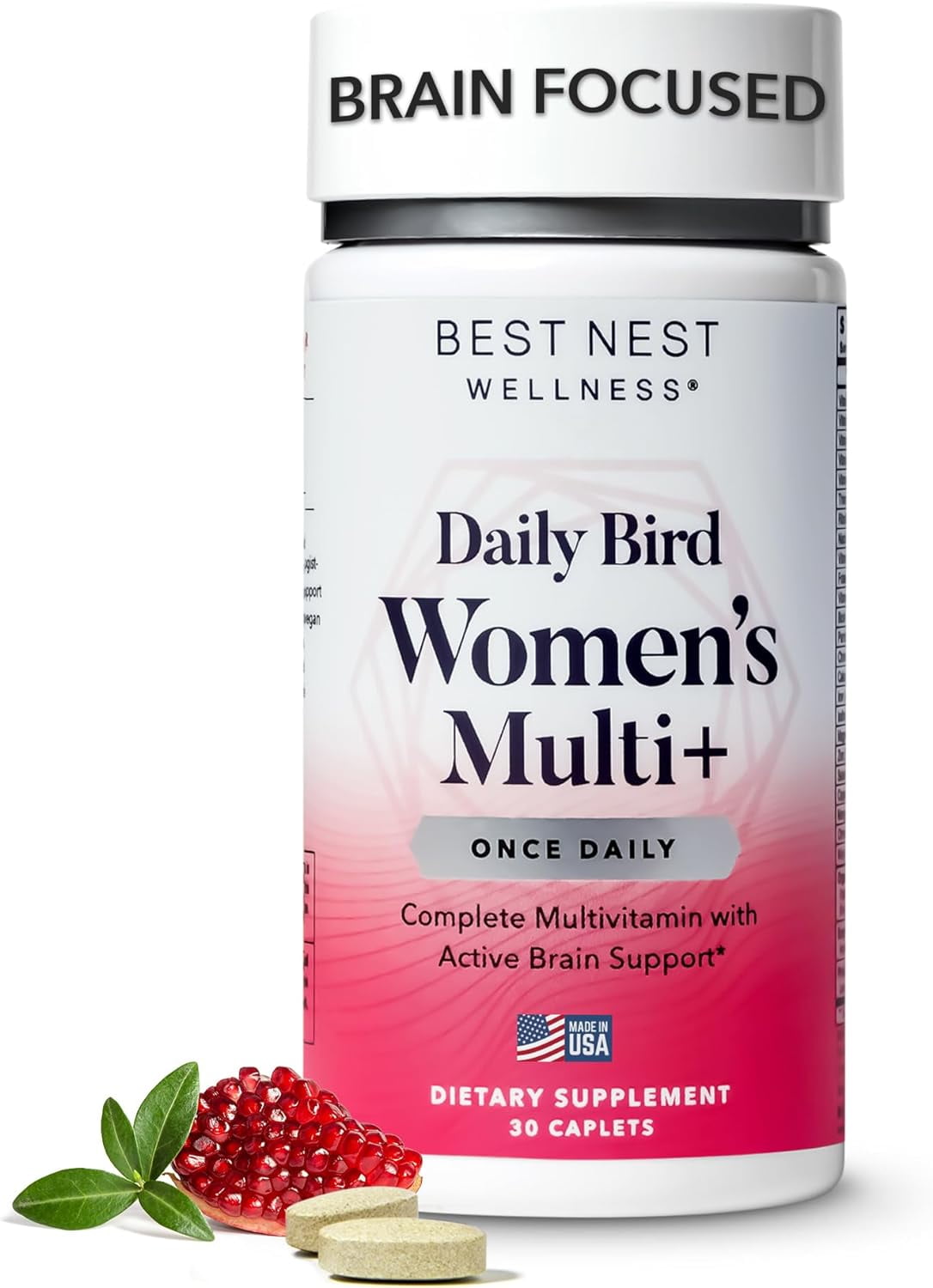 Best Nest Wellness Women's Multivitamin with Iron, Probiotics, Methylated Multivitamins, Whole Food Organic Blend, Womens Once Daily Multivitamins, Gluten Free Multi Vitamin, 30 Ct