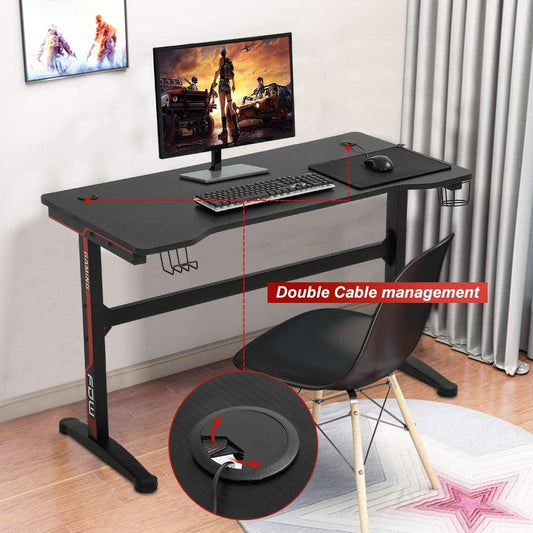 BestOffice Gaming Desk Computer Desk Home Office Desk with Cup Holder Headphone Hook