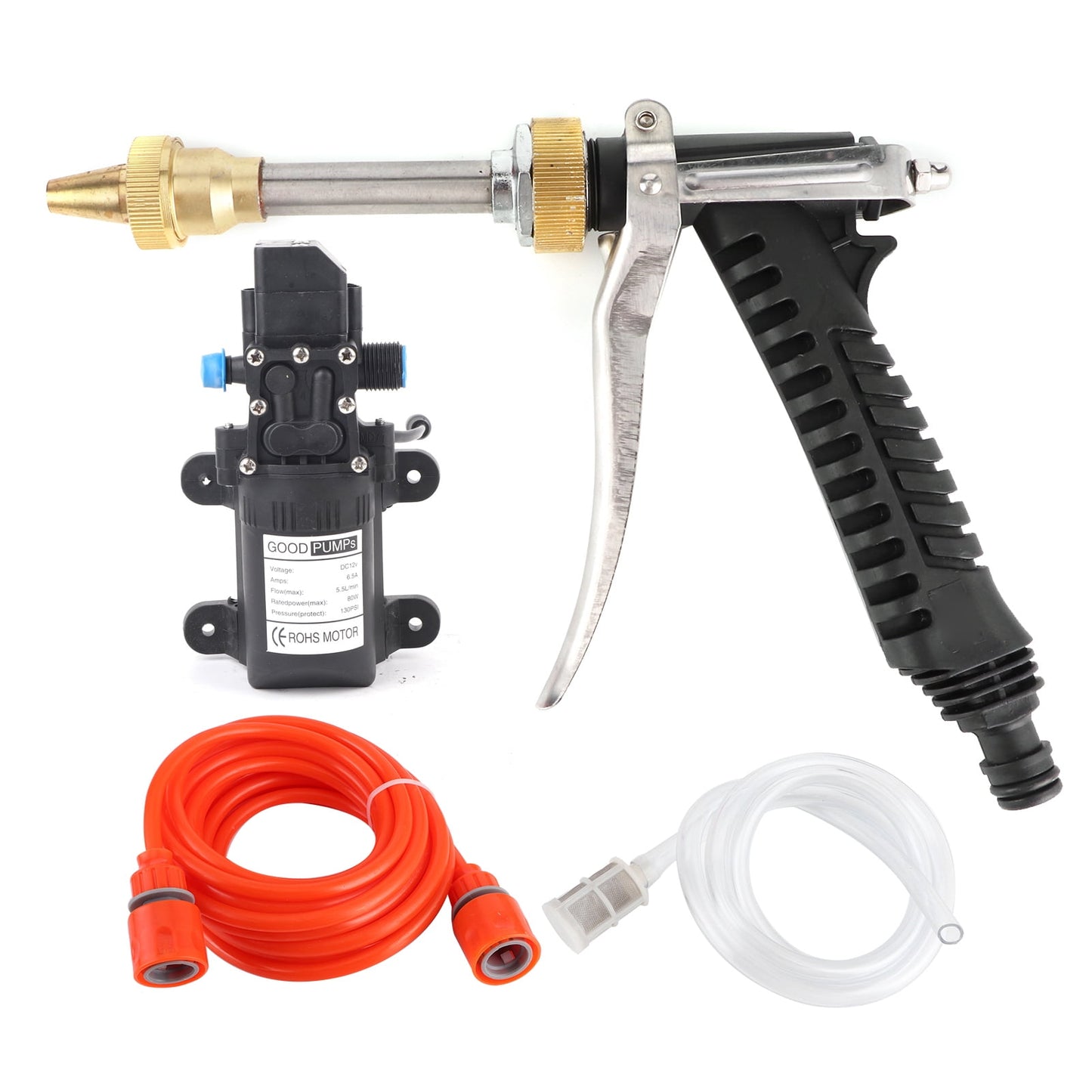 Big sale 12V Portable 130PSI High Pressure Washer Water Pump Hose Kit 80W Car Powerful Wash Cleaner