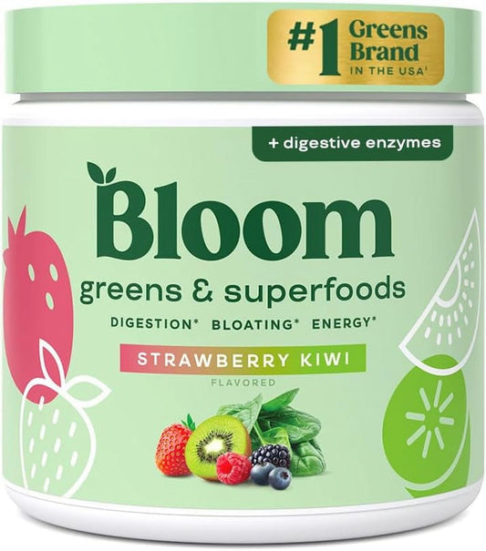 Bloom Nutrition Greens & Superfoods Powder, Strawberry Kiwi, 30 Servings