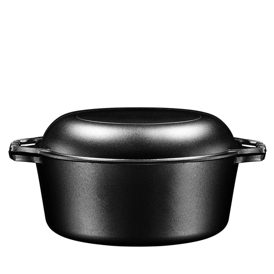 Bruntmor | 2 In 1 Double Dutch Oven And Domed Skillet Lid 7 Quart Pre | 1