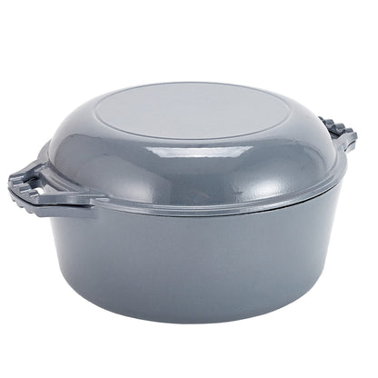 Bruntmor | 2 In 1 Double Dutch Oven And Domed Skillet Lid 7 Quart Pre | 1