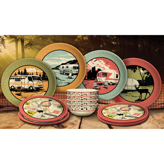 Camp Casual CC-001 Camp Casual Rv 12 Piece Dish Set