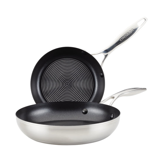 Circulon SteelShield Hybrid 2 Piece Stainless and Nonstick Technology, Silver