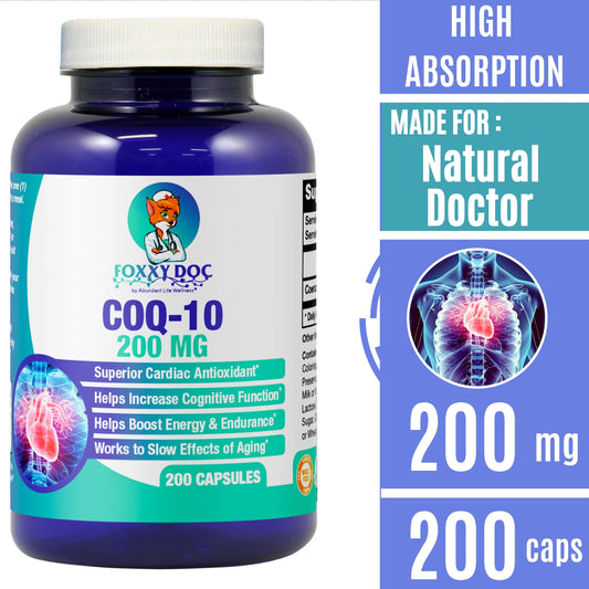 CoQ10 200 mg - 200 Vegan Capsules - Non-GMO - Brain & Heart & Muscle & Cell Support by Dr. Valerie Nelson