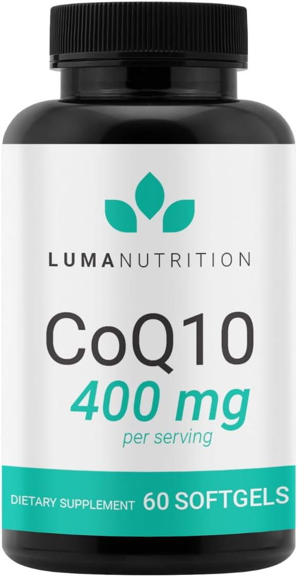 Luma Nutrition CoQ10 400mg Softgels - Premium Coenzyme Q10 - Co Q-10 200mg Softgel / 400mg Per Serving - 60 Liquid Softgels