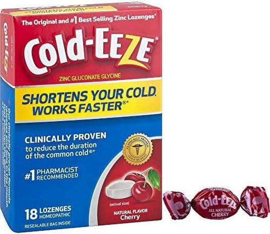 Cold-Eeze Zinc Gluconate Glysine Homeopathic Lozenges Cherry18 ct, Pack of 4