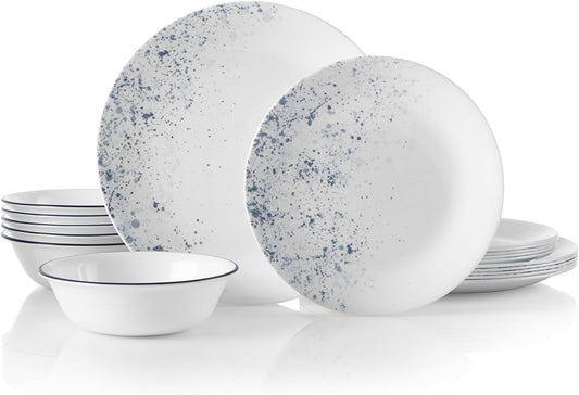 Corelle Indigo Speckle 18-piece Dinnerware Set, Service for 6