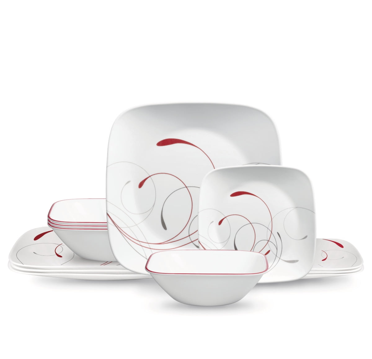 Corelle Splendor, Square, 12 Piece, Dinnerware Set