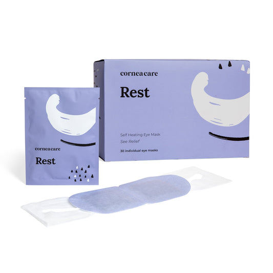 CorneaCare Rest: Self Heating Warm Compress for Eyes | Heated Eye Mask for Fast Relief of Dry Eyes | No Microwave Needed | Eye Treatment Products for Dry Eye Relief | 30 Count