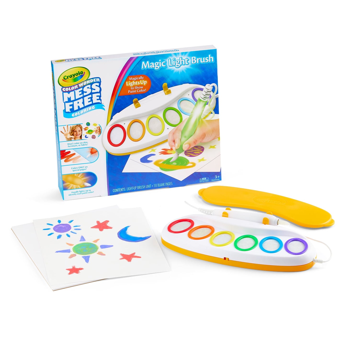 Crayola Color Wonder Magic Light Brush Art Set, Mess Free Washable Paint, Gift, Beginner Unisex Child