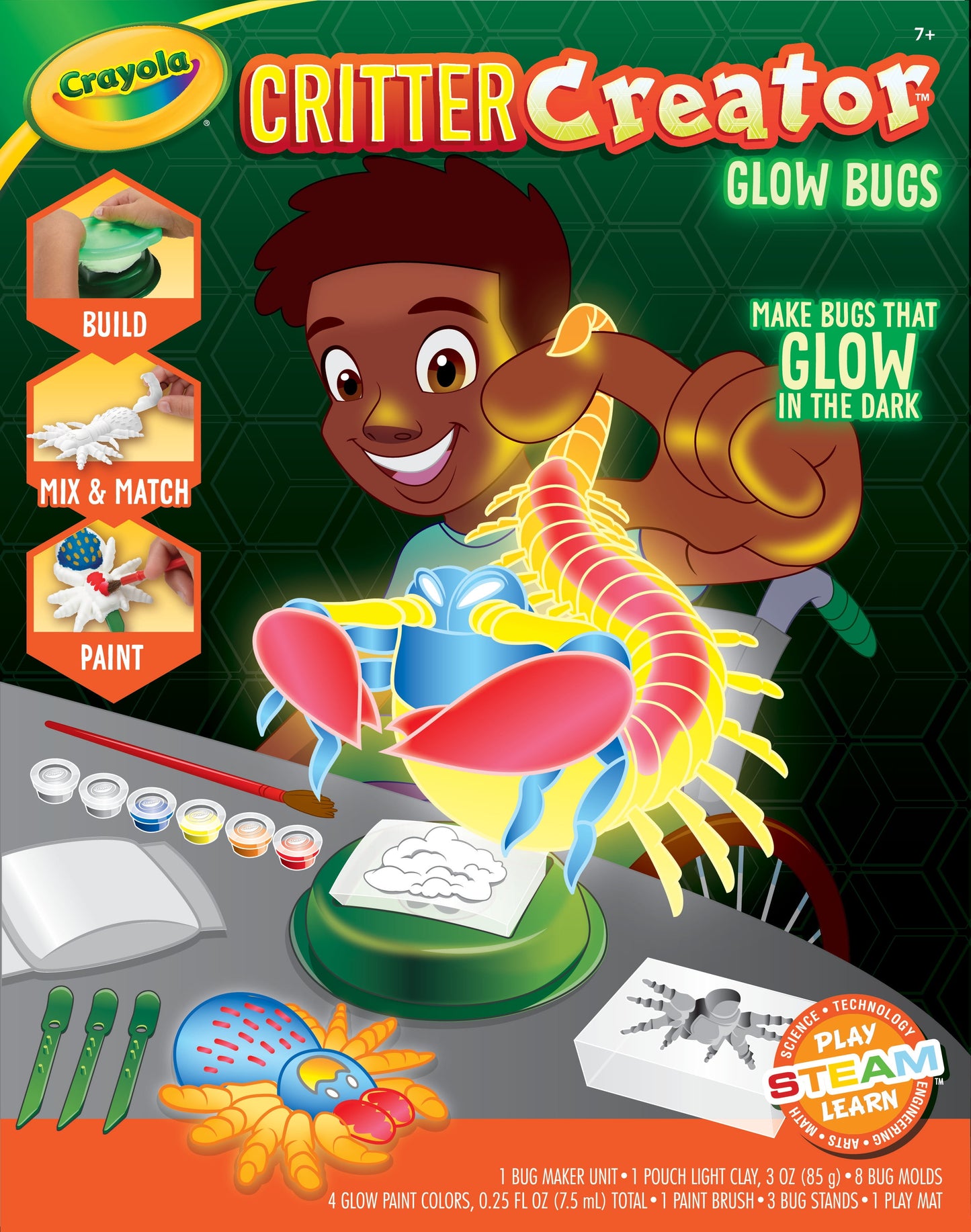 Crayola Glow in The Dark Clay Art Kit, Bug Molds, Creative Toys for Kids, Crafts, Unisex Child