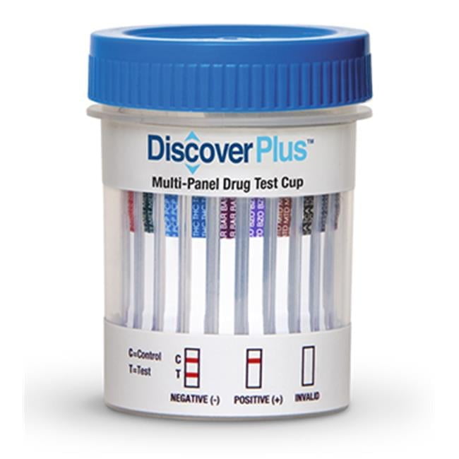 DISCOVER PLUS 8 Panel Cup (THC/COC/AMP/MOP/BZO/MTD/OXY/BUP), Pack of 25