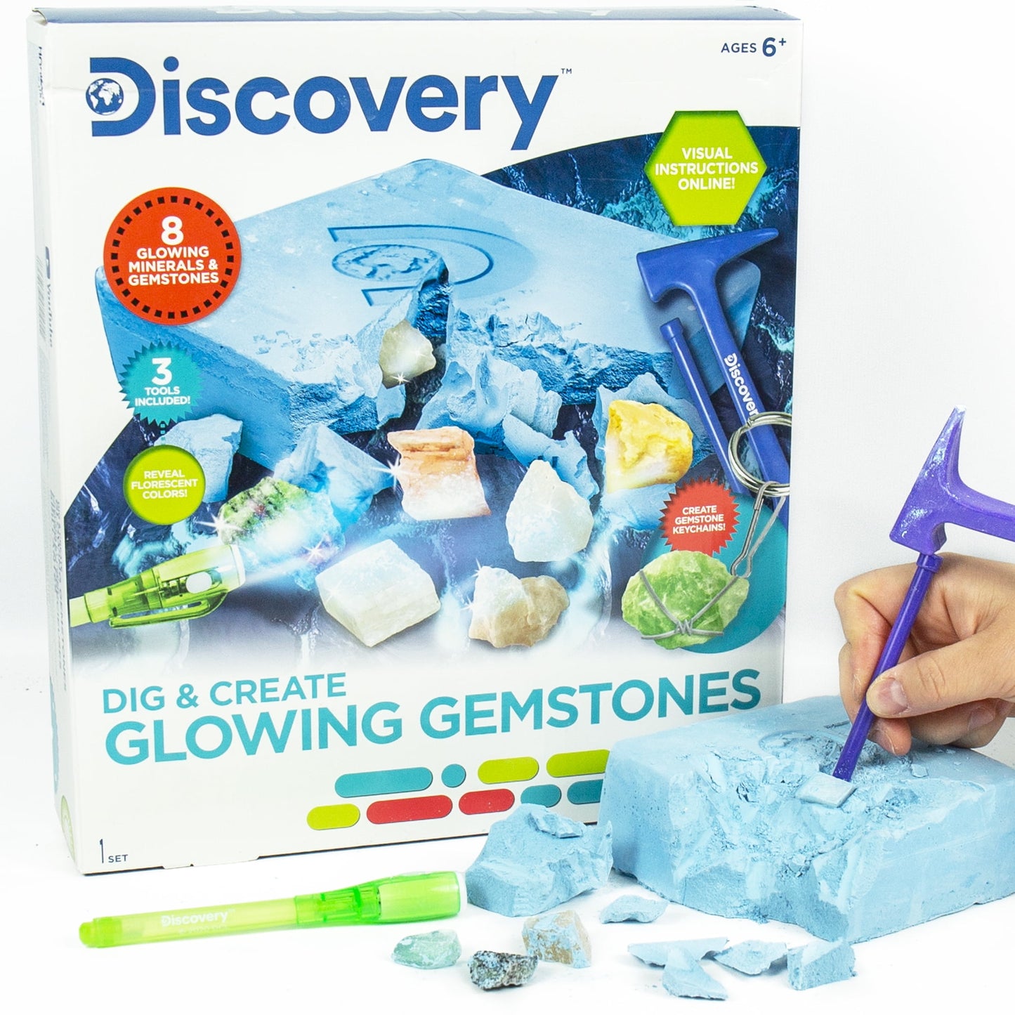 Discovery Glowing Gemstone Dig, Art & Craft Kits for Boys & Girls, Kids & Teens