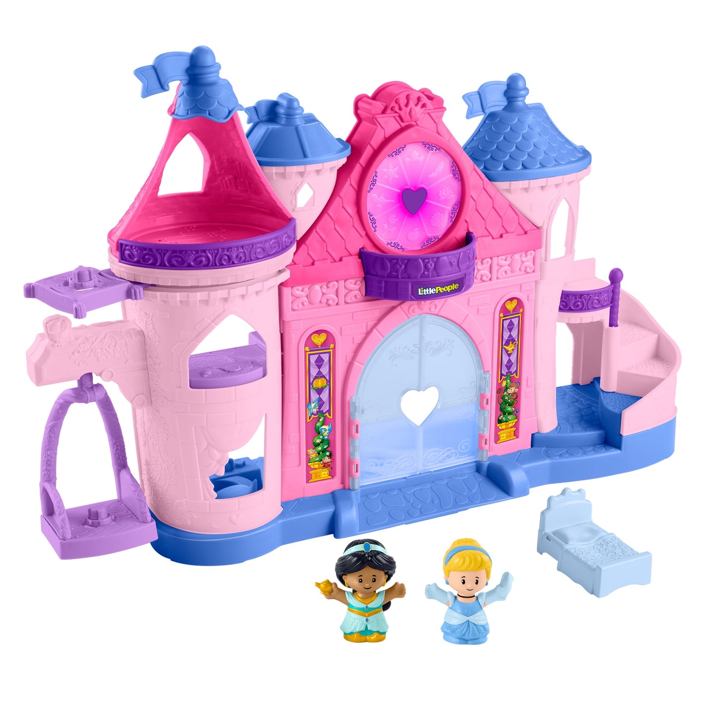 Disney Princess Magical Lights & Dancing Castle Little People Toddler Playset, 2 Figures