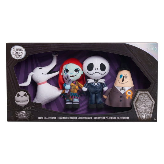 Disney Tim Burton's The Nightmare Before Christmas Disney100 4-piece Plush Collector Set, Kids Toys for Ages 3 up