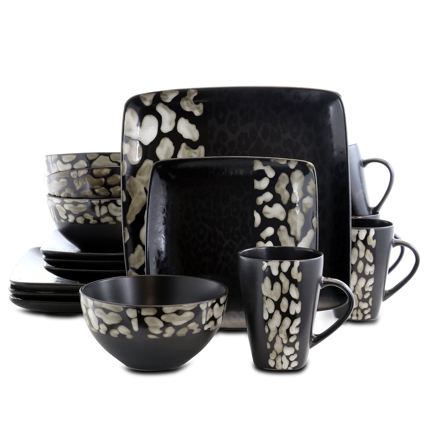 Elama Savannah 16 Pieces Stoneware Dinnerware Set