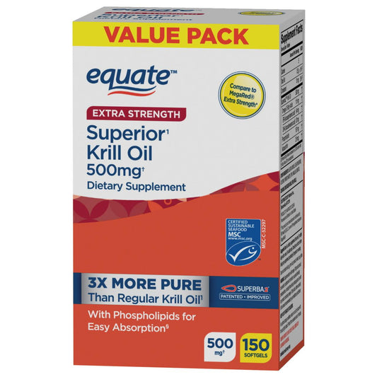 Equate Extra Strength Krill Oil, 500mgꝉ, 150 Count