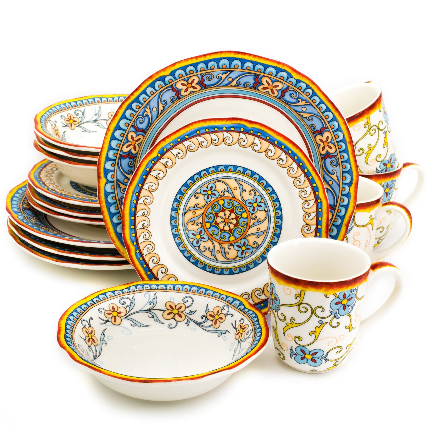 Euro Ceramica  Duomo 16 Piece Dinnerware Set (Service for 4) - Italian Style