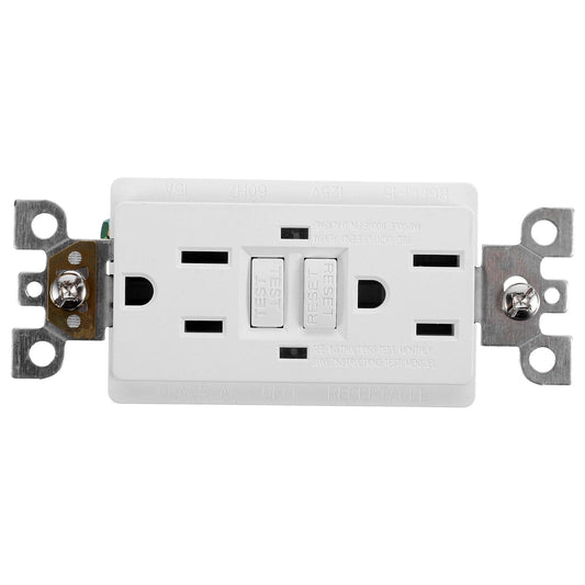 FOMIYES Electrical Outlet 15 Amp GFCI Outlet Bathroom Outlet Ground Fault Receptacle (US Standard)