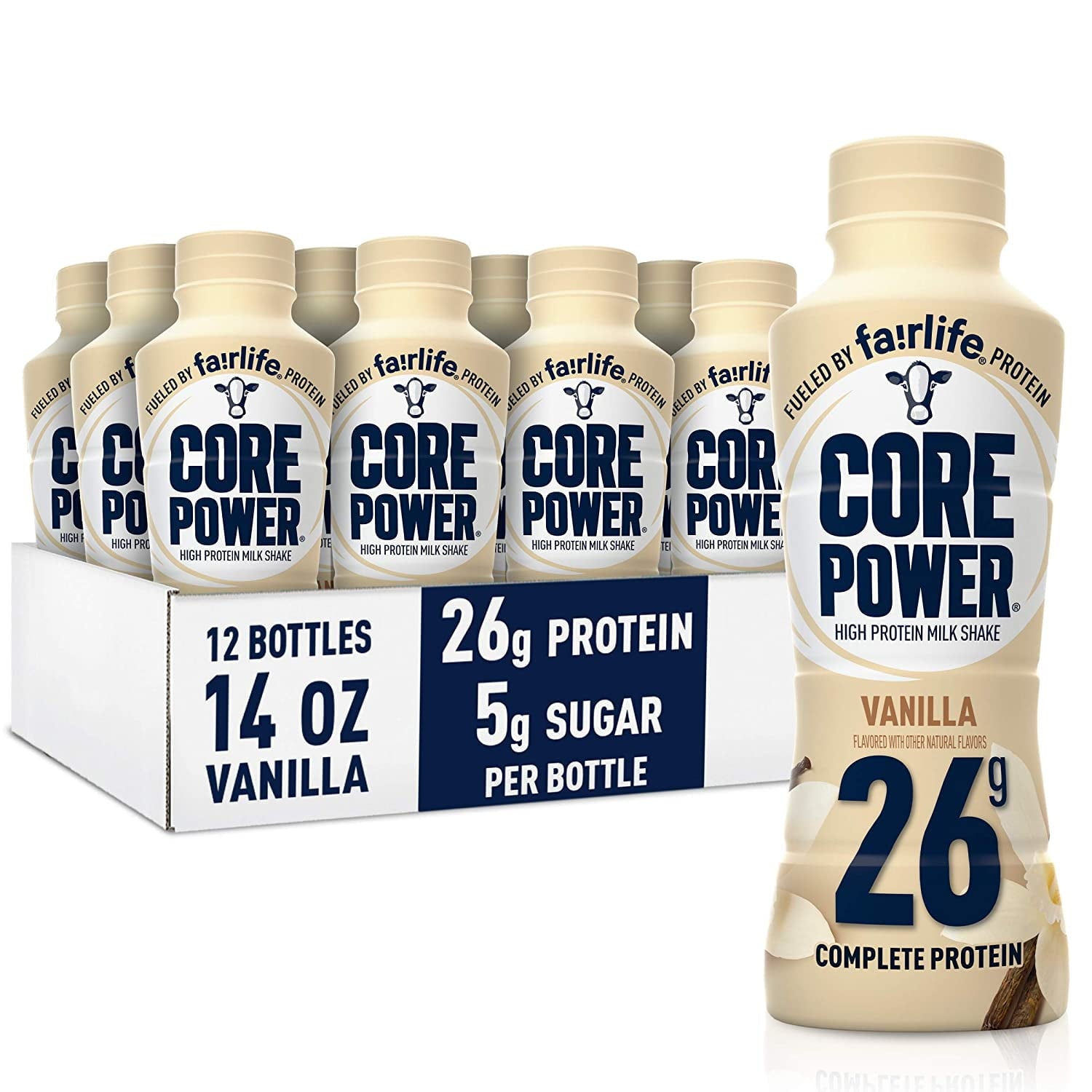 Fairlife Core Power 26g Protein Milk Shakes, Ready To Drink for Workout Recovery, Vanilla, 14 Fl Oz (Pack of 12)