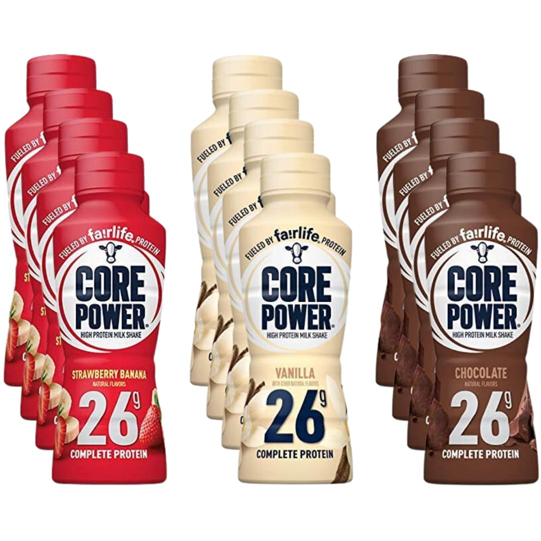 Fairlife Core Power 26g Protein Milk Shakes Variety Pack, Ready To Drink for Workout Recovery, 14 Fl Oz - (12 - Pack)