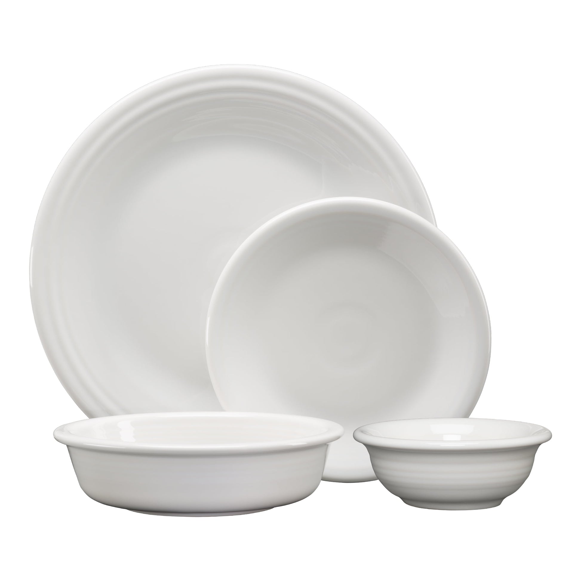 Fiesta Classic 4pc Ceramic Dinnerware Set White