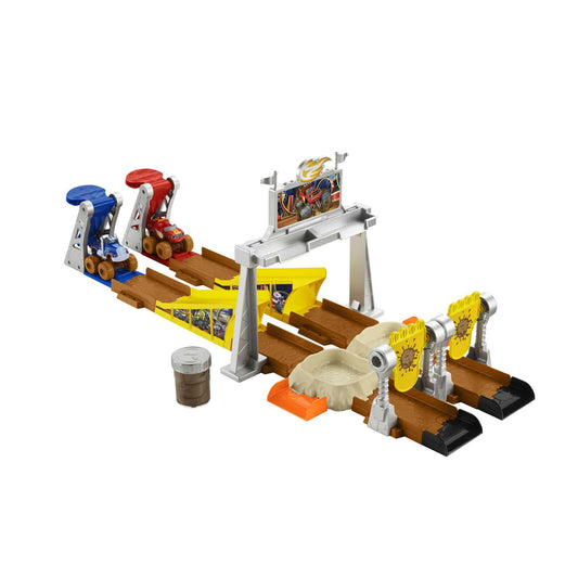 Fisher-Price Blaze and the Monster Machines Mud Pit Race Track Playset with 2 Toy Trucks & Slime