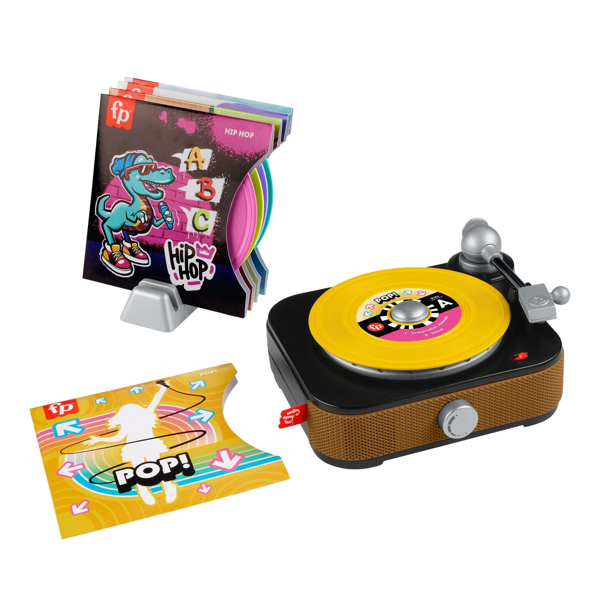 Fisher-Price Rockin’ Record Player Musical Toy with Turntable & 5 Records for Toddler Pretend Play