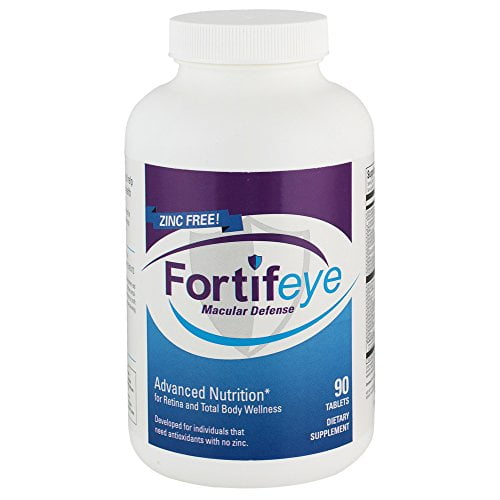 Fortifeye Vitamins Macular Defense Multivitamin, All Natural USP Verified Total Body & Vision Supplement - 30 Day Supply, 90 Tablets (Zinc Free)