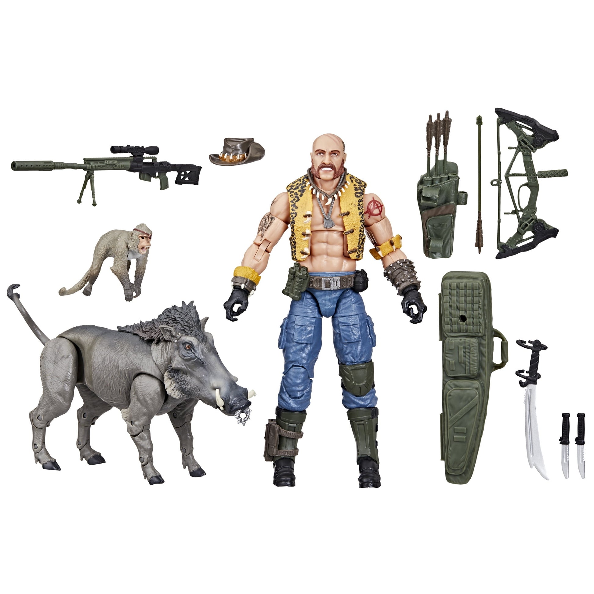 G.I. Joe Classified Series #125, Dreadnok Gnawgahyde and Pets Porkbelly & Yobbo, 6” Action Figure