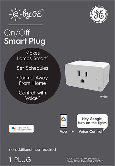 GE C by GE On / Off Smart Plug with Wi-Fi, Works with Google Assistant