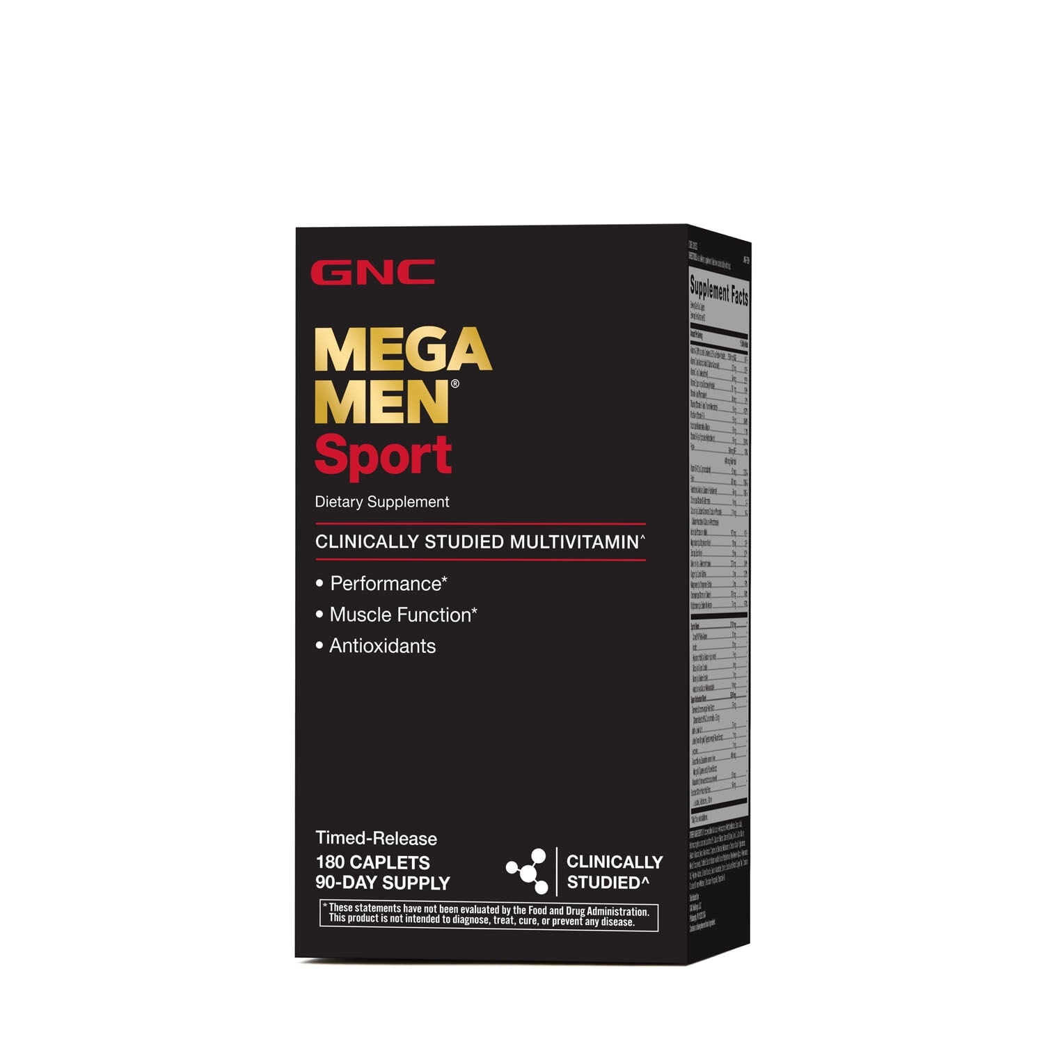 GNC Mega Men Sport Daily Multivitamin for Performance, Muscle Function, and General Health -180 Count