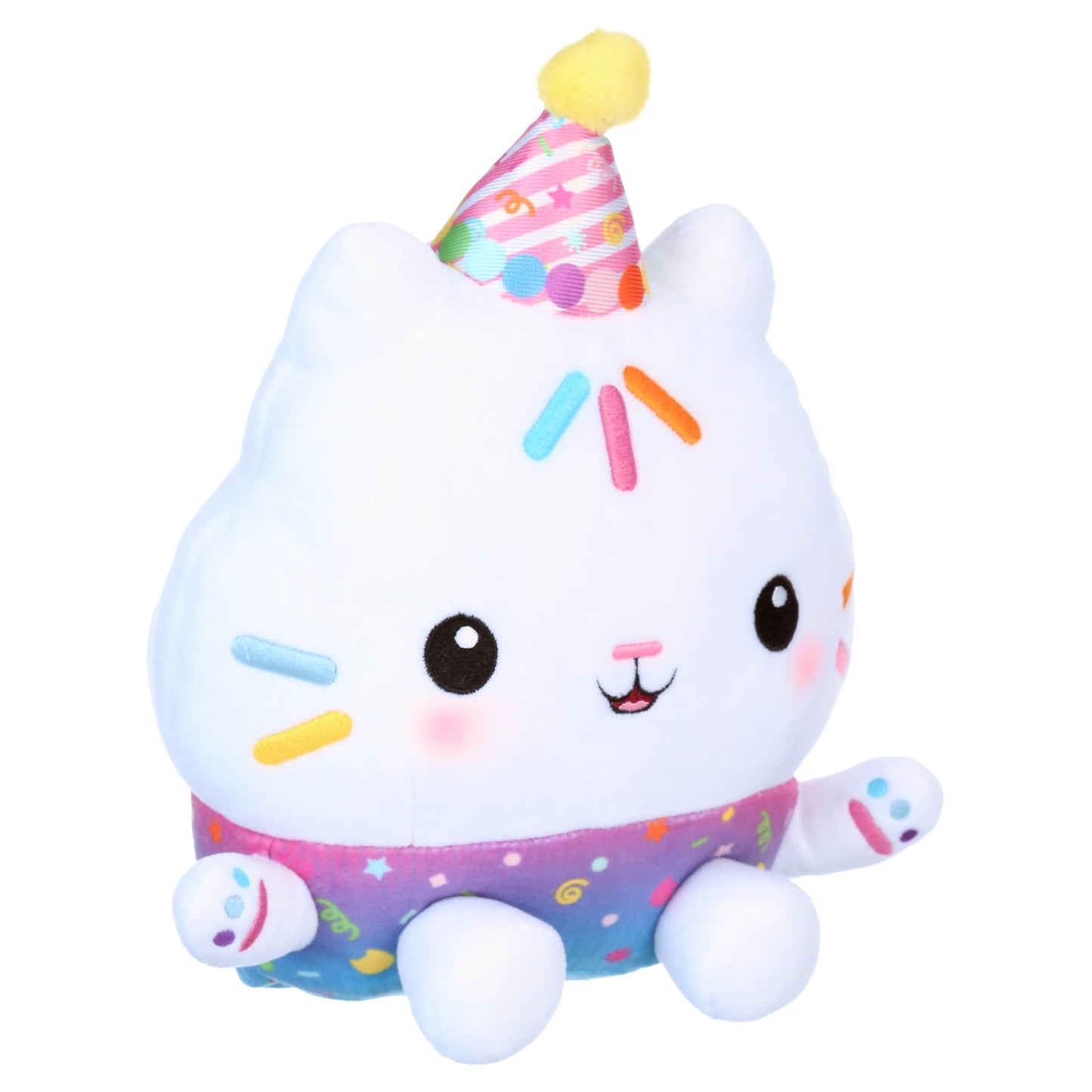 Gabby’s Dollhouse Celebrations, Sprinkle Party Cakey Cat 10-Inch Interactive Plush Toy