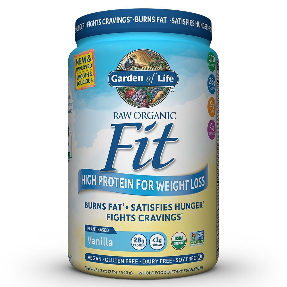 Garden of Life Raw Organic Fit Protein Powder, Vanilla, 28g Protein, 2.0lb, 32.2oz