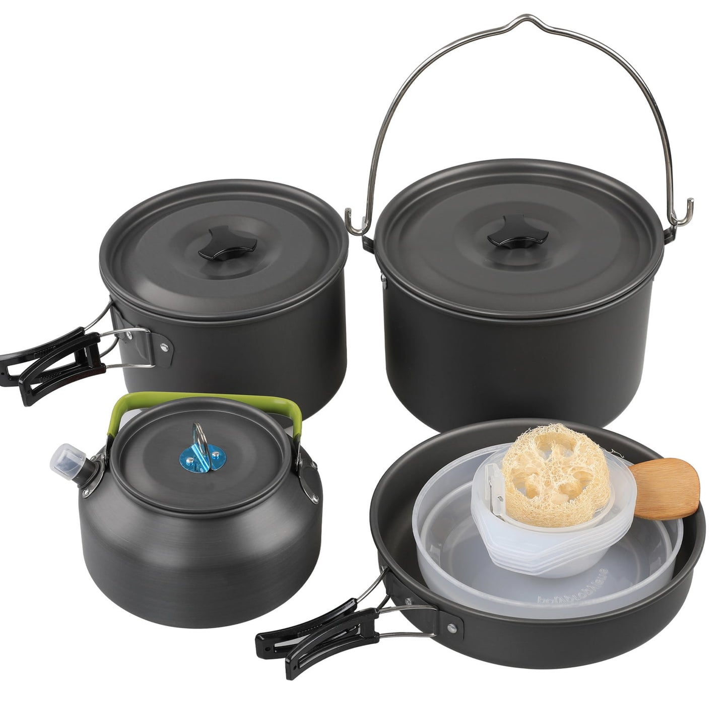 Gecheer Portable Camping Cookware Set Hiking Pans Pot Mess Kit Designed for 5-6 People