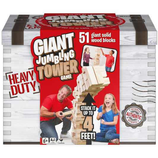 Spin Master Games, Giant Jumbling Tower Party Game with Wood Blocks, for Ages 6+