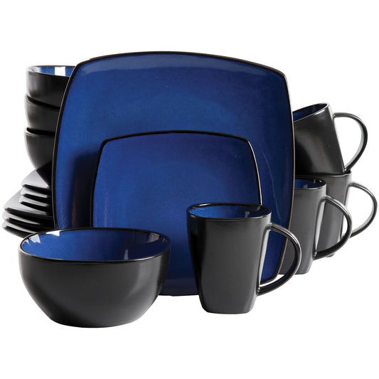 Gibson Home 92260.16 Infinite Glaze 16 Piece Dinnerware Set Blue 93597107M