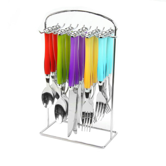 Gibson Home Home Santoro 20 Pieces Stainless Steel Flatware Set with Hanging Rack