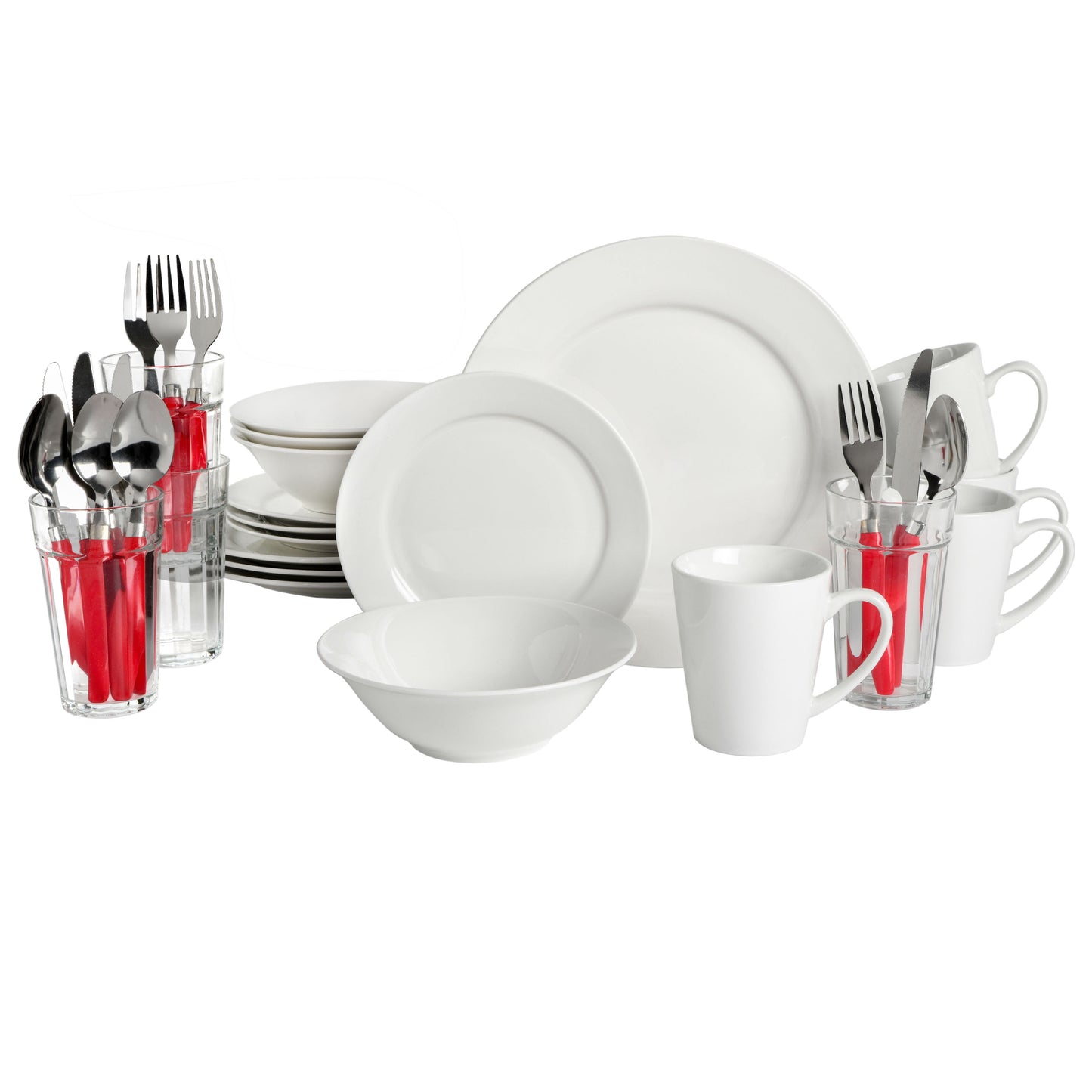 Gibson Home Regal White II 32-Piece Dinnerware Combo Set, White