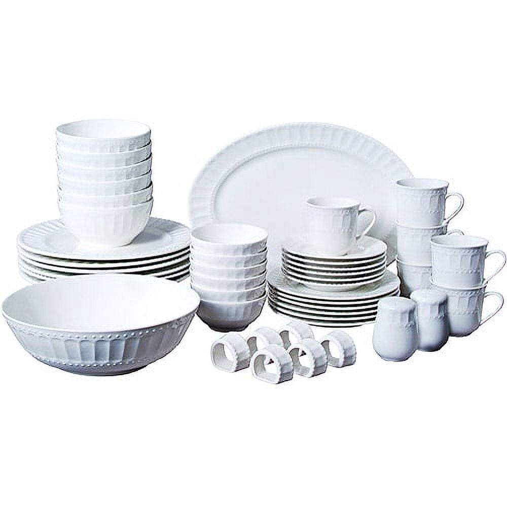 Gibson Home Regalia 46-Piece Dinnerware and Serve ware Set, Service for 6