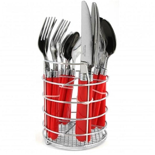 Gibson  Sensations II Plastic Handle Flatware- Red - 16 Piece