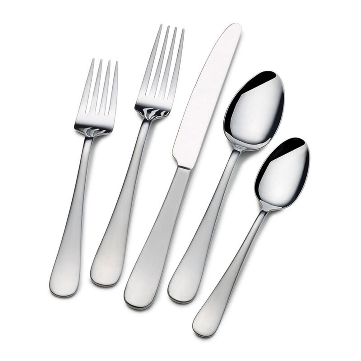 Gourmet Basics by Mikasa 18/0 Stainless Steel Symmetry 45Pc Flatware Set Service for 8