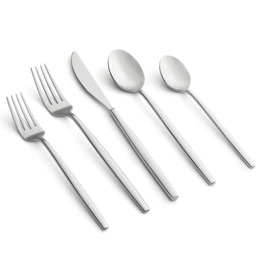 Graze by Cambridge Kiki Mirror Forged 18/0 Stainless Steel 20-Piece Flatware Set, Service for 4